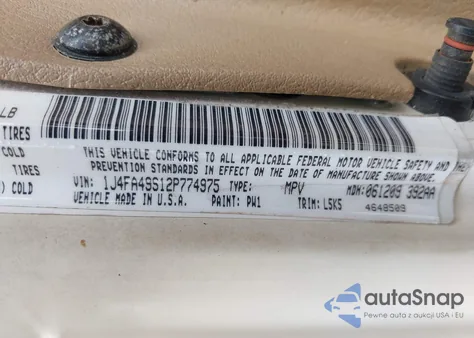 2002 Jeep Wrangler Sport из США, поврежденный, VIN 1J4FA49S12P774975